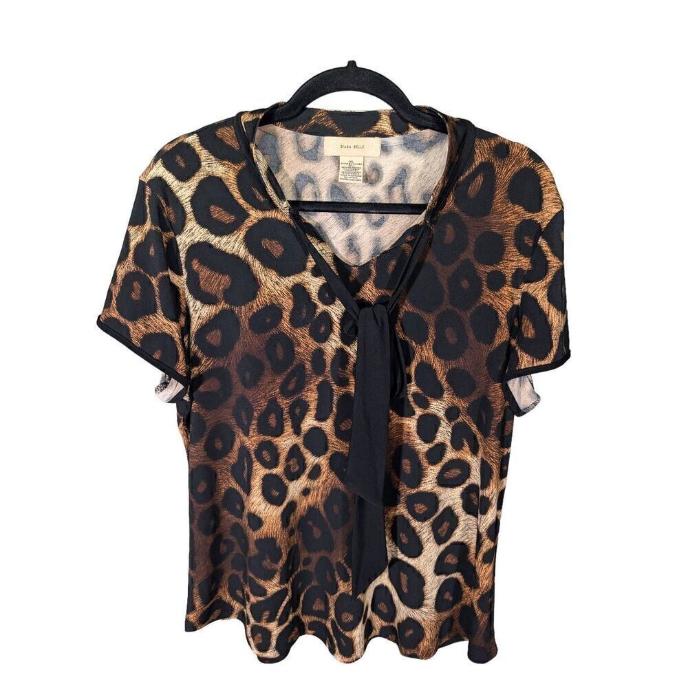 Diana Bell Leopard/Animal Print Shirt Size XL